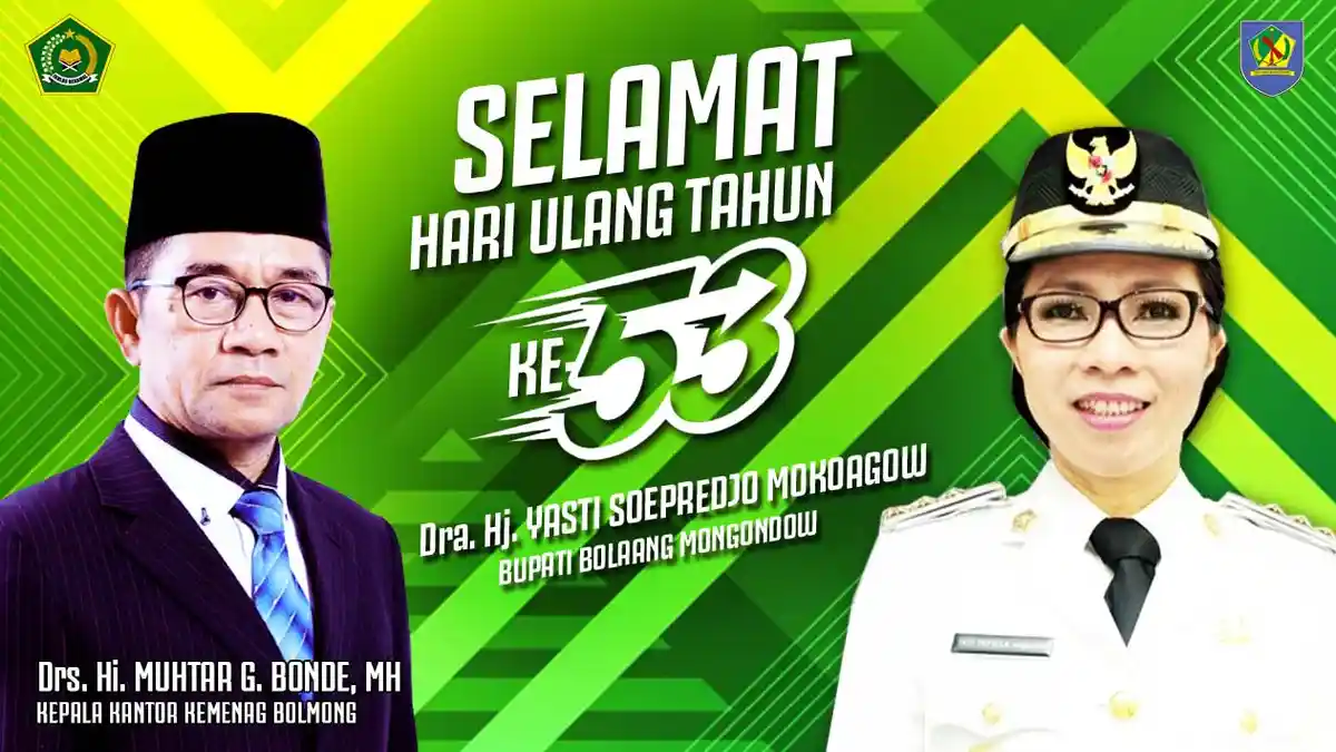 Kepala Kemenag Bolmong Ucapkan Selamat HUT untuk Bupati Yasti Soepredjo Mokoagow