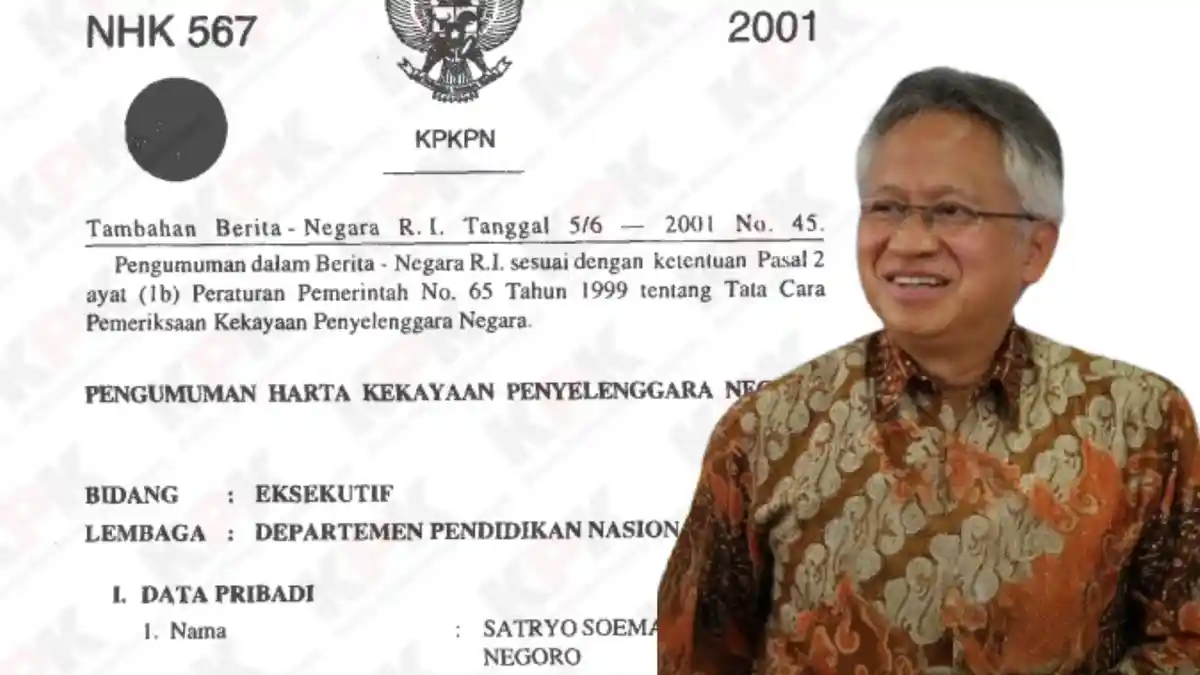 Harta Kekayaan Satryo Soemantri Brodjonegoro Menteri Pendidikan Tinggi, Sains dan Teknologi