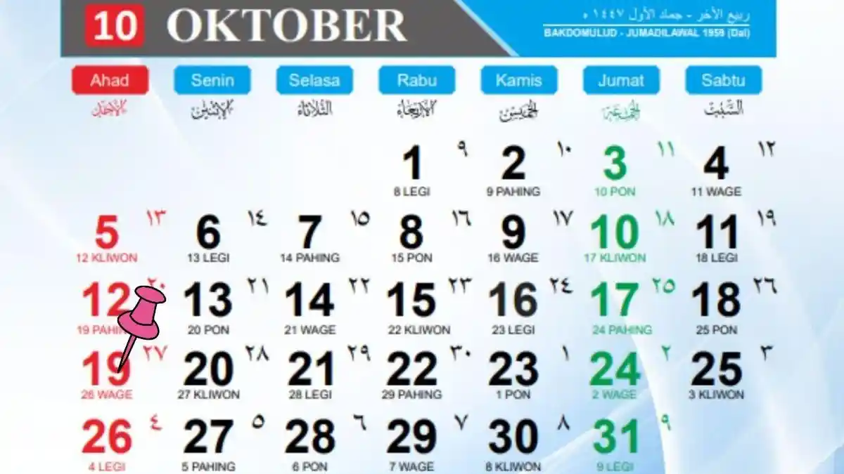 Kalender 2025: 19 Oktober Memperingati Hari Apa? Cek Daftar Tanggal Merah dan Hari Penting Nasional