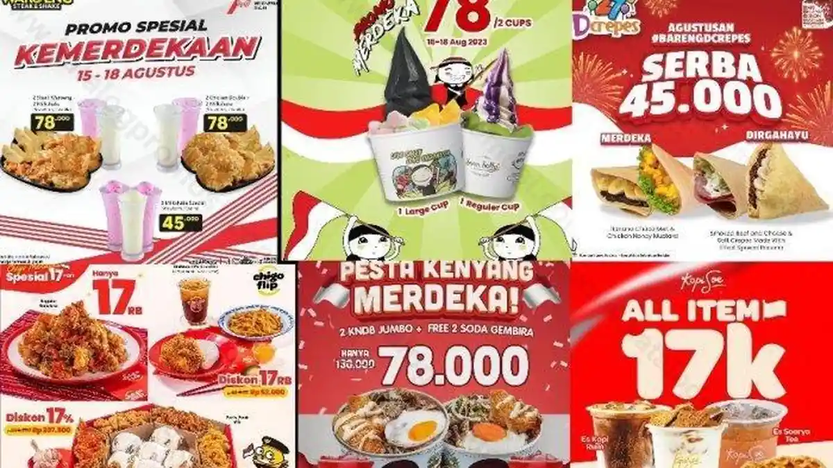 Daftar Promo Agustus HUT RI di KFC, McD, Hokben, Esteh Indonesia, Kopi Soe, JCO, Chatime