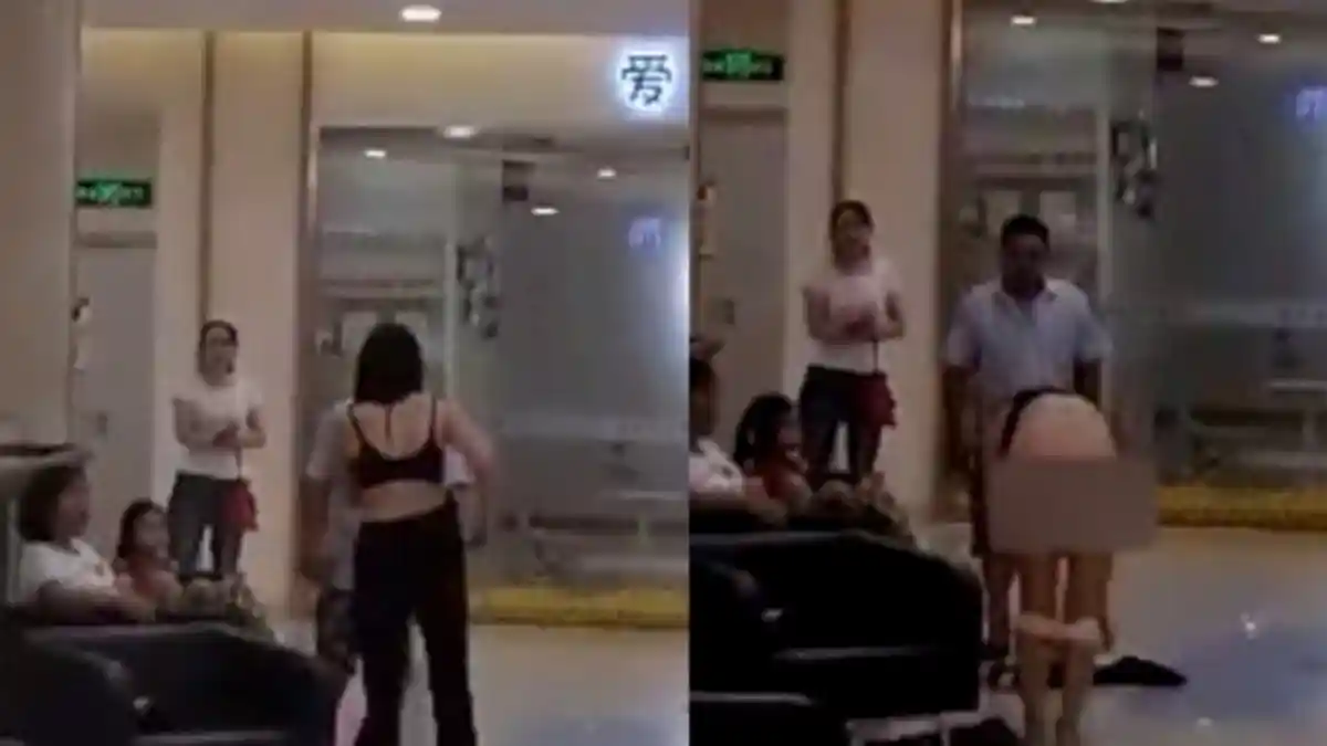 Bertemu Mantan Suami di Mal, Wanita Nekat Tanggalkan Pakaian, Lihat Videonya