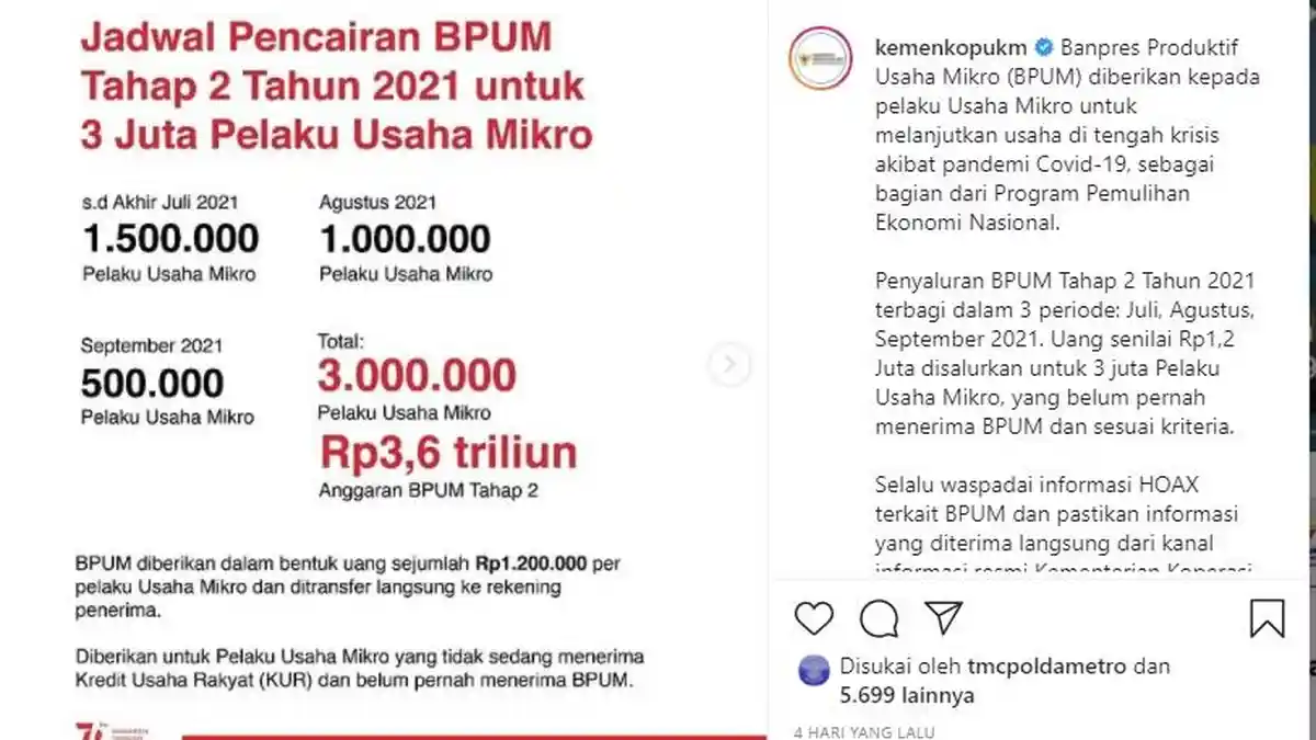 Berikut Cara Cairkan Dana BLT UMKM Rp 1,2 Juta Tanpa Perlu Antre, Akses eform.bri.co.id/bpum