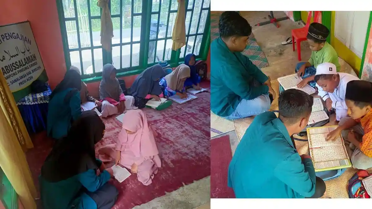Mahasiswa Uniki Bireuen Mengajarkan Anak Anak Mengaji dan Berperilaku Islami
