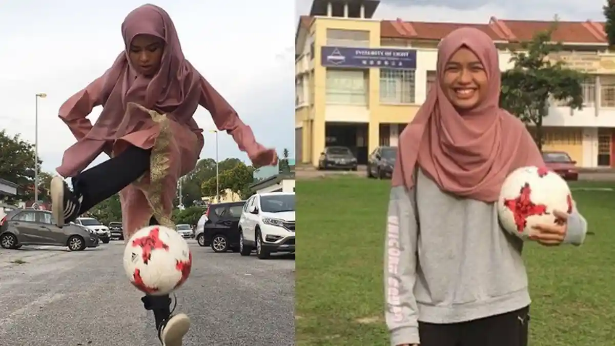 Demam Piala Dunia, Cewek Berhijab ini Jago Banget Juggling Bola, Lihat Aksinya