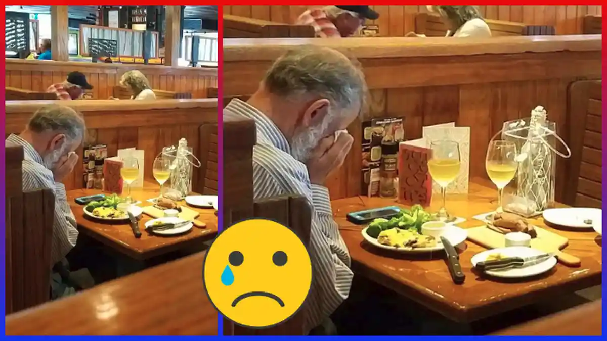 Pria Tua Ini Kelihatan Makan Sendiri, tapi Saat Terungkap Apa yang Ada di Depannya, Netizen Menangis