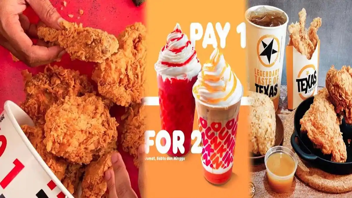 PROMO MAKANAN Hari Ini 27 Juni 2021, Menu KFC Texas Chicken Dunkin Donuts Chatime McD BreadTalk A&W