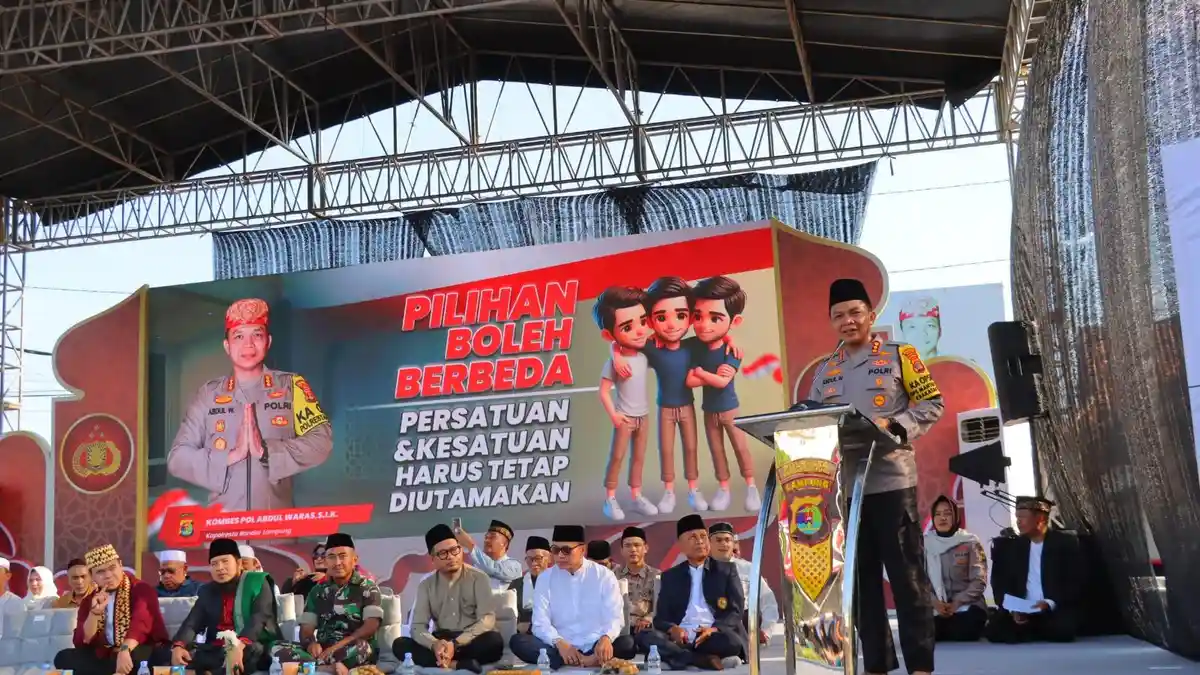 Gelar Tabligh Akbar, Kapolresta Bandar Lampung Polda Lampung Serukan Pilkada Aman, Damai dan Rukun
