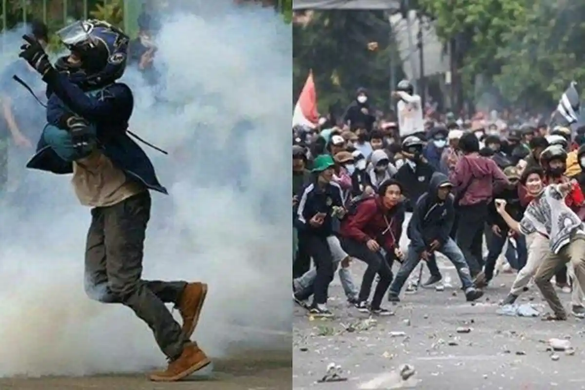 VIRAL 'Anak Sultan' Ikut Demo Tolak UU Cipta Kerja, Pakai Helm Rp 9,4 Juta, Outfitnya Jadi Sorotan