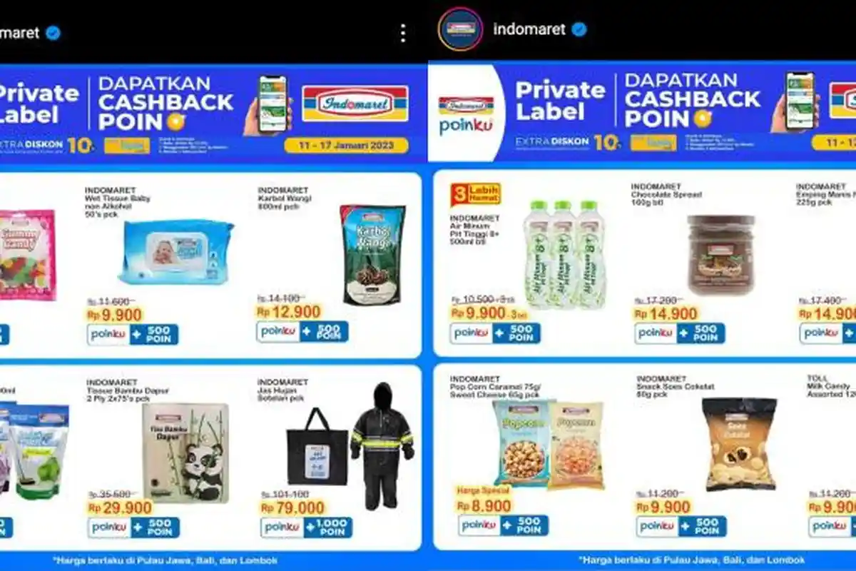 Promo Indomaret Periode 11 - 17 Januari 2023, Dapatkan Extra Diskon Private Label 10 Persen