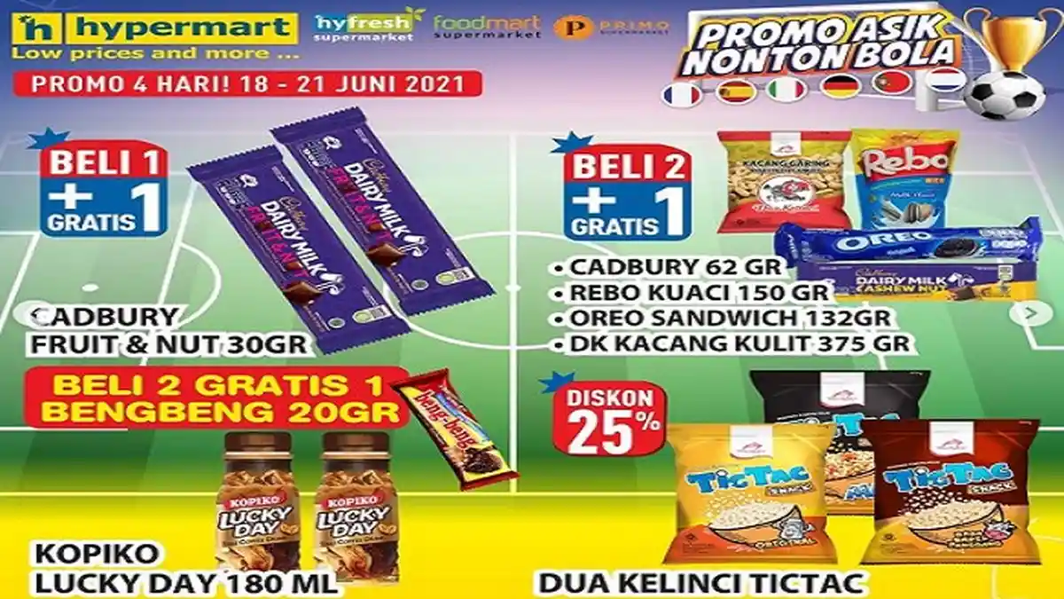 Hypermart 21 Juni 2021 Promo Camilan Enak Nonton Euro : 3 Sedap Cup Goreng Rp10Ribu, CocaColaRp5.500