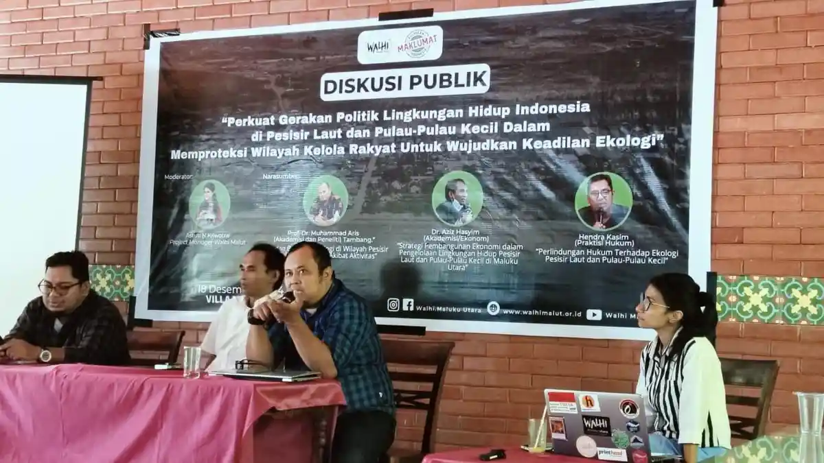 Gelar Diskusi Publik, Walhi Bahas Keadilan Ekologi Bagi Pesisir Laut dan Pulau Kecil di Maluku Utara