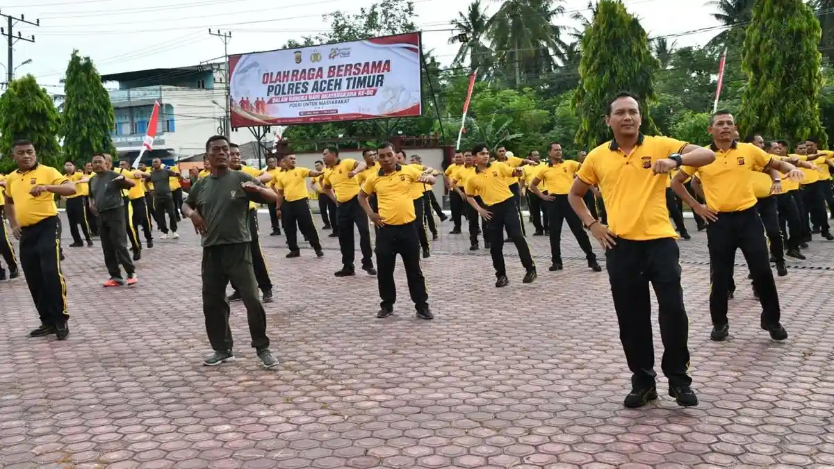 Polres Aceh Timur Perkuat Sinergitas Lintas Instansi Lewat Olahraga Bersama - Serambinews.com