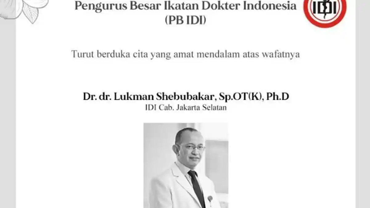 Bertambah Lagi Dokter Meninggal, IDI Kabarkan dr Lukman Shebubakar Tutup Usia