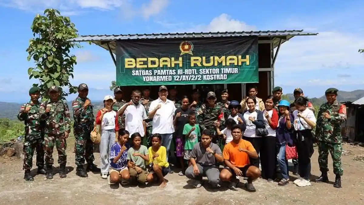 Satgas Yonarmed 12 Kostrad Resmikan RTLH Warga di Perbatasan RI-RDTL