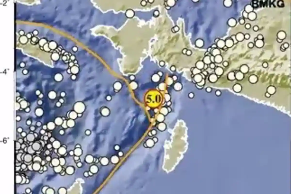 Gempa Terkini Indonesia, Gempa di Barat Laut Kepulauan Aru Maluku Magnitudo 5.0, Tak Potensi Tsunami
