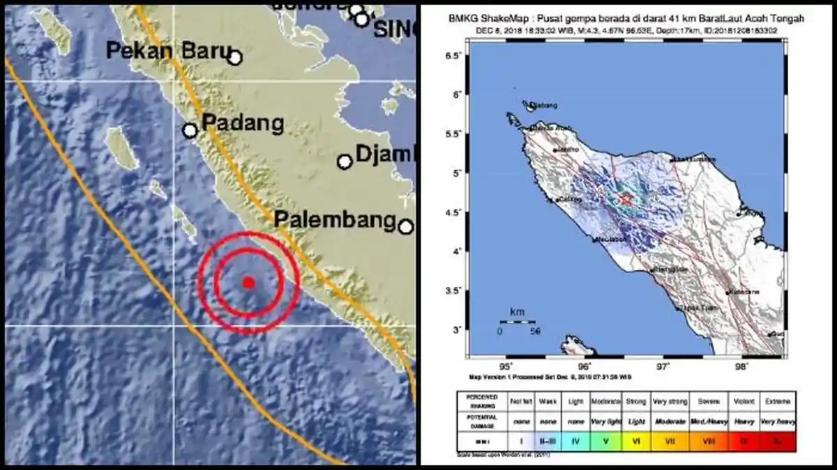 Gempa Hari Ini - BMKG Catat 5 Kali Guncangan di Berbagai Wilayah hingga Sabtu Malam, 8 Desember 2018
