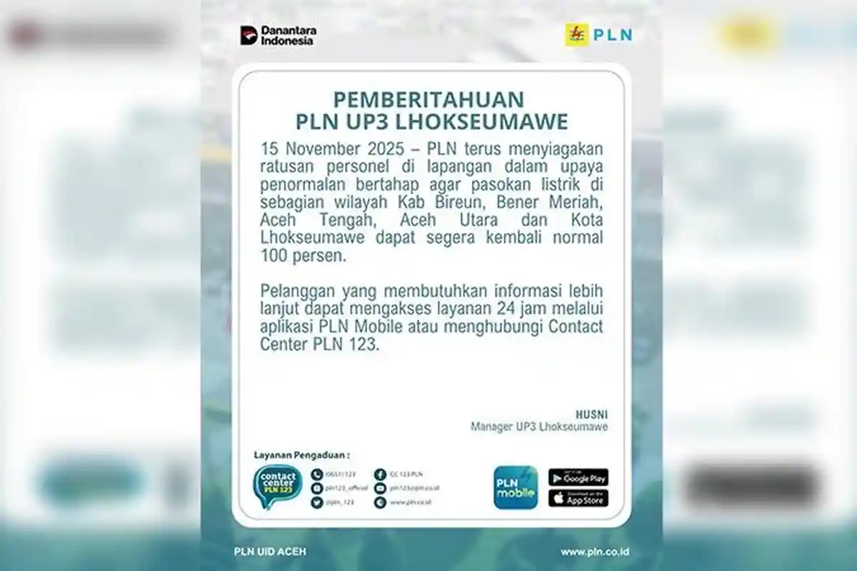 Aceh Tengah Kembali Gelap Akibat Gangguan Transmisi Jaringan, Ratusan Petugas PLN Diturunkan