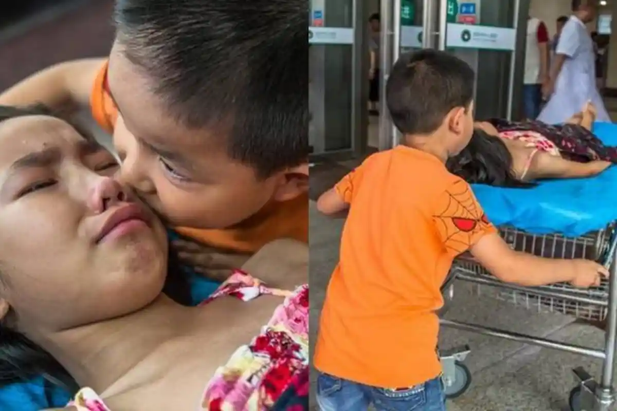 Bikin Nangis! Tersebar Foto Mengharukan Seorang Bocah Menghibur Kakaknya yang Sakit