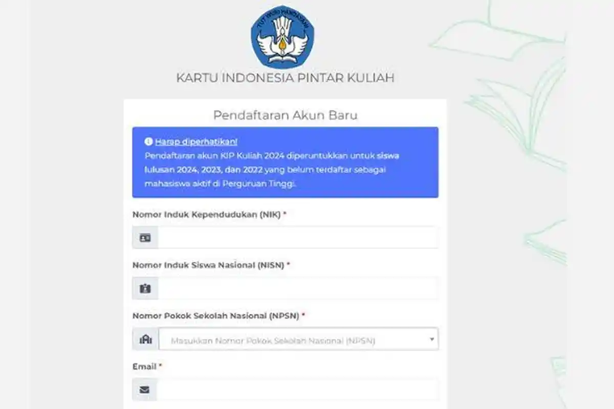 KIP Kuliah 2024 Resmi Buka Pendaftaran Hari Ini, Akses Link Daftar dan Syaratnya Berikut
