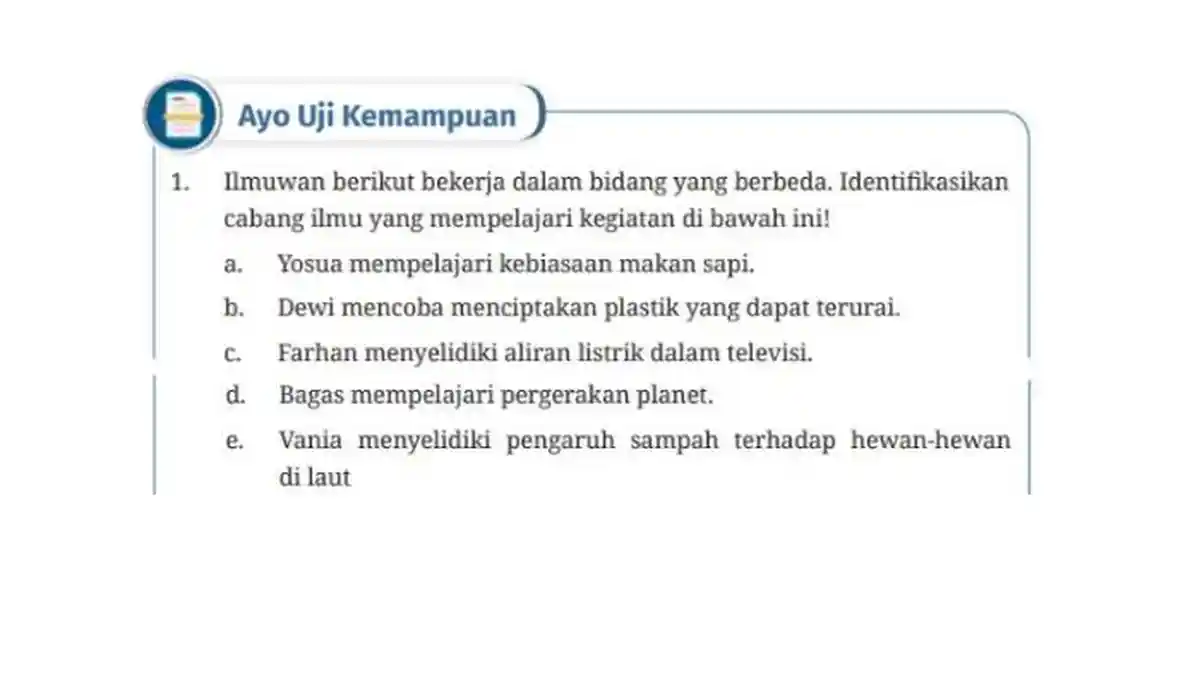 Kunci Jawaban IPA Kelas 7 Edisi Revisi Halaman 8 9, Cabang-Cabang Ilmu Sains