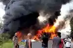 Bus ALS di Muratara Arah Jambi Terbakar, 16 Jenazah Korban Kecelakaan Belum Teridentifikasi