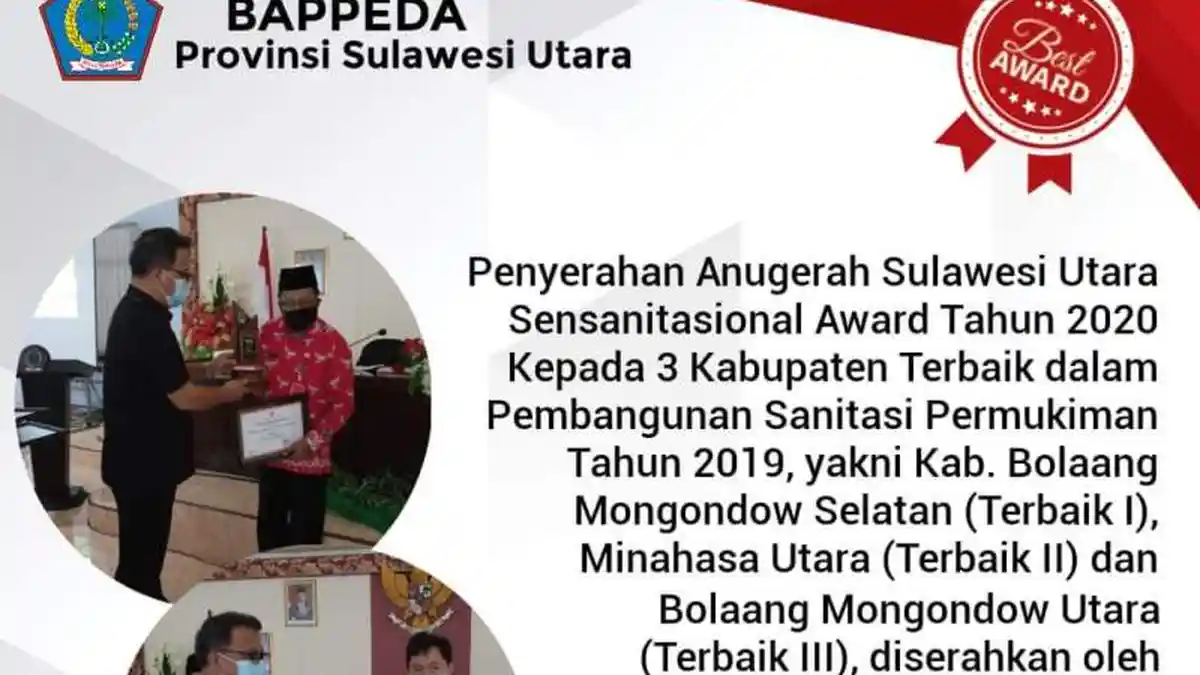 Kembali Berprestasi, Bolsel Raih Peringkat Satu Sensanitanasional Award Tahun 2020