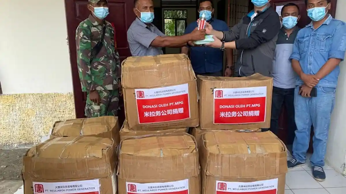 Rekanan PLTU Bantu Masker 13.800 Lembar untuk Warga Suak Puntong, Nagan Raya