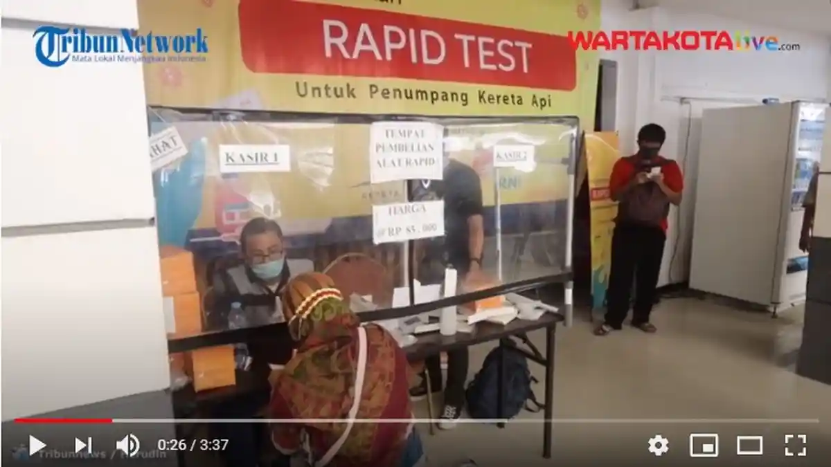 Mulai Hari Ini Penumpang Kereta Api Harus Rapid Test Antigen Seharga Rp 125.000, Ini yang Disiapkan