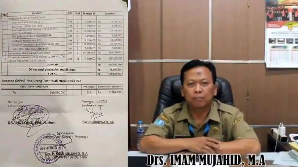 Rincian Iuran Rp1,7 Juta yang Diminta Kepsek Imam Mujahid ke Siswa ...