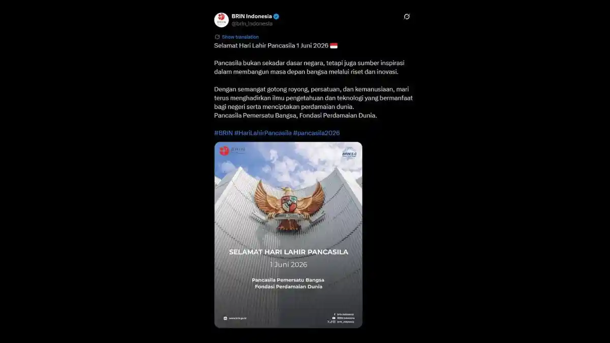 BRIN Minta Maaf seusai Blunder Unggahan Lambang Burung Garuda di Ucapan Selamat Hari Lahir Pancasila
