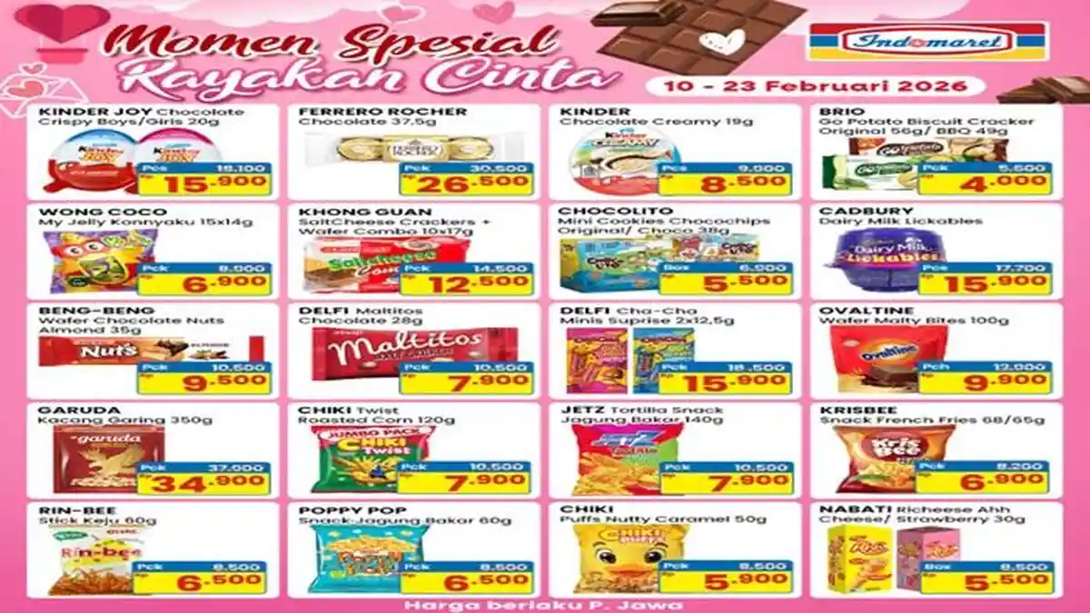 Promo Indomaret Hingga 23 Februari 2026, Wong Coco Rp 6.900, Chocolito ...