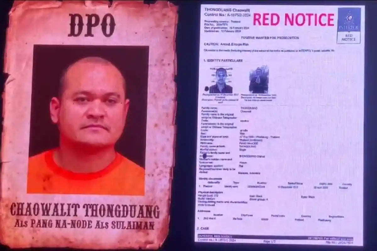 Chaowalit Thongduang Buronan Nomor 1 Thailand Bakal Dipulangkan dengan Kawalan 10 Anggota Polri