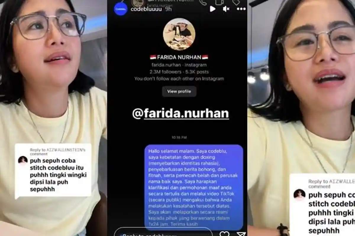 Imbas Dituduh Doxing Itikad Baik Farida Nurhan Ditunggu, Selebgram Codeblu Minta Lakukan Dua Hal Ini