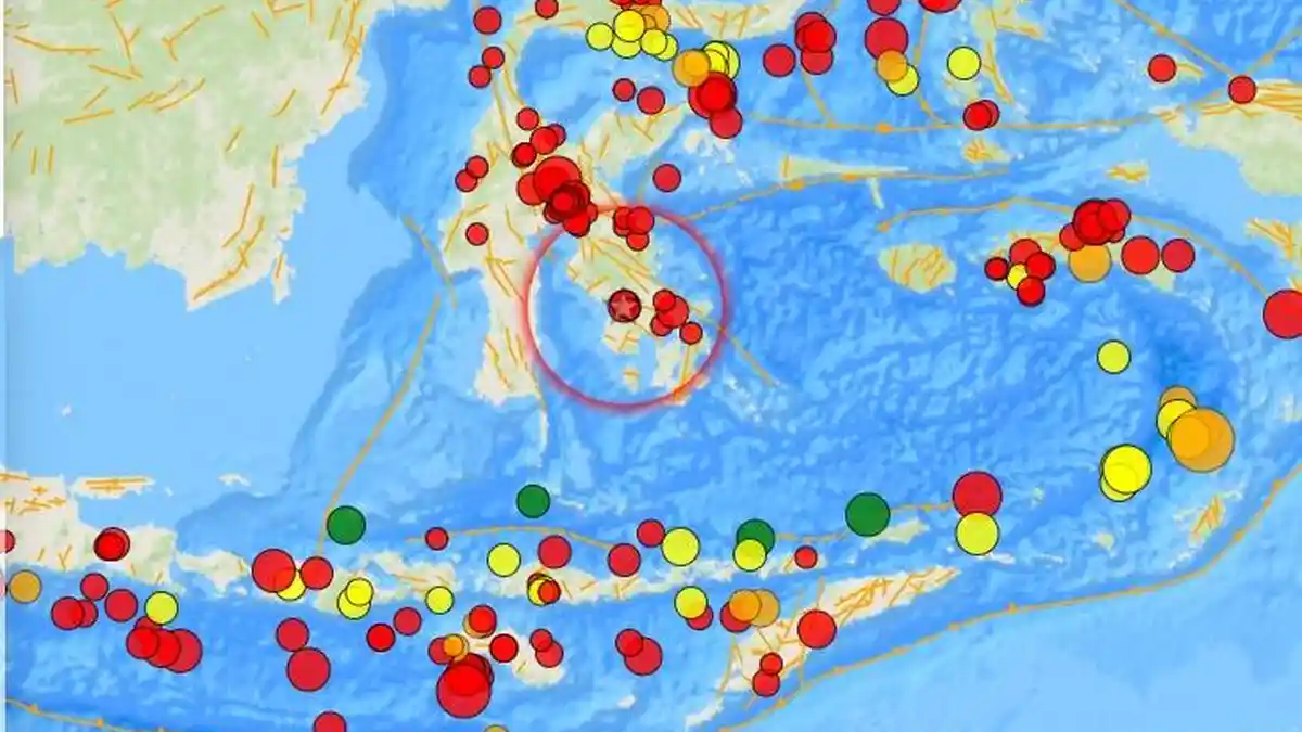 Gempa Bumi dengan SR 2,8 Menguncang Wilayah Sulawesi, Indonesia BMKG: Kedalaman 10Km