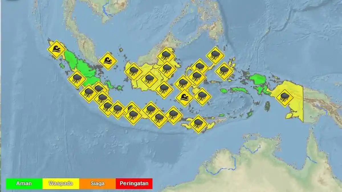 BMKG: Peringatan Dini Cuaca Hari Ini, Selasa 3 Maret 2020: Hujan Lebat dan Petir di Beberapa Wilayah
