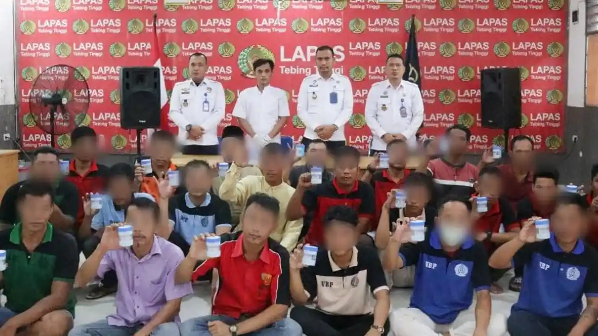 Cegah Penyalahgunaan Narkoba, Warga Binaan Lapas Tebing Tinggi Kemenkumham Sumut Jalani Tes Urine
