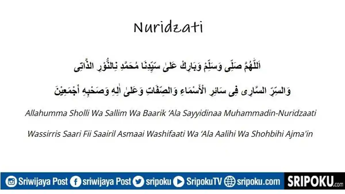 Lirik Sholawat Nuridzati Lengkap Arab, Latin dan Arti, Pelancar Rezeki