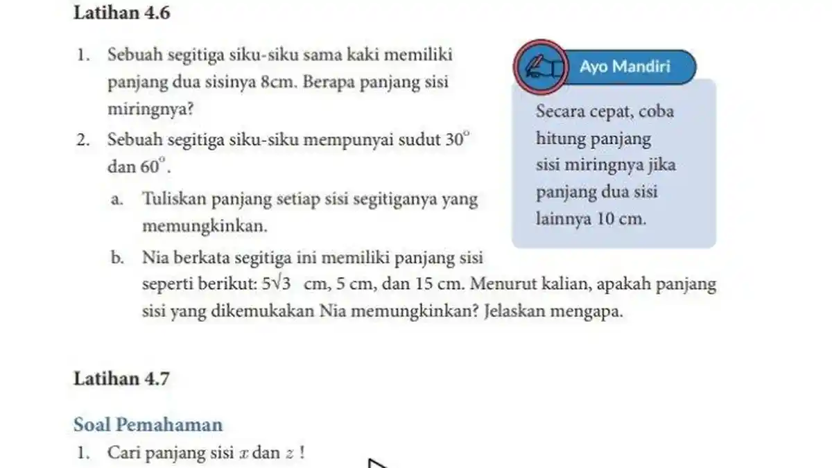 Kunci Jawaban Matematika Kelas 10 Halaman 118 Latihan 4.6 dan 4.7