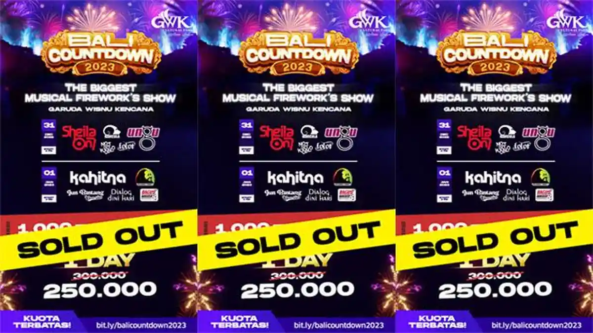 Tiket Gelaran Tahun Baruan GWK Bali Countdown 2023 Ludes Terjual