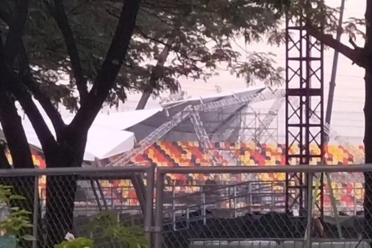 UPDATE Kondisi Terkini Atap Tribun Penonton Formula E Ambruk, Polisi Jemput Bola Temui Kontraktor