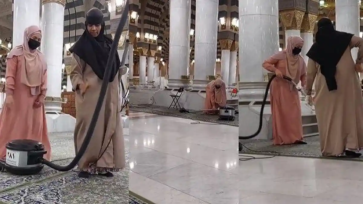 Artis Ini Curhat saat Jadi Cleaning Service di Masjid Nabawi, Ungkap Perasaannya: Aku Amat Bangga
