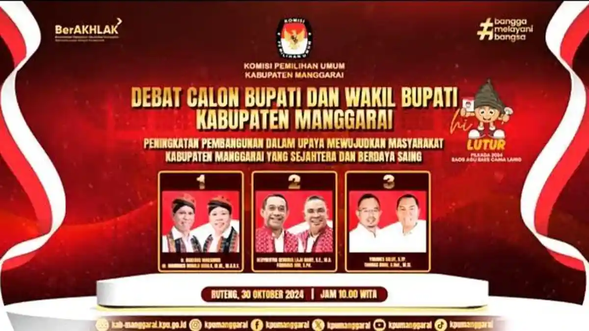 Daftar Nama 3 Perumus dan 4 Panelis dalam Debat Tiga Paslon Bupati dan Wakil Bupati Manggarai 2024