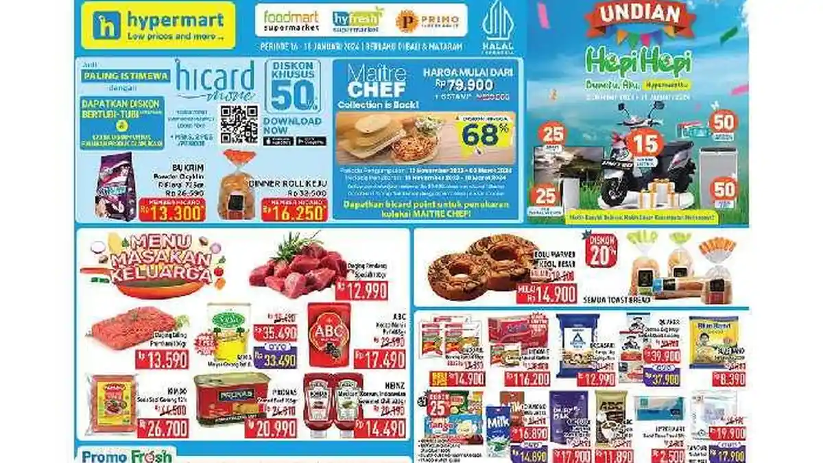 KATALOG Promo Hypermart Hari Ini 17 Januari 2024: Minyak Goreng Sania Ref 2 Liter Rp33.490 Pakai OVO