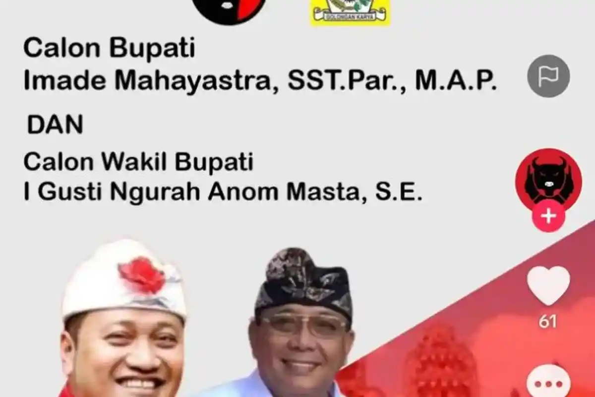 PILKADA Bali 2024, Mahayastra Dipasangkan dengan Anom Masta, Sementara Bupati Sanjaya Percaya Diri!