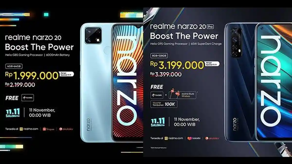 HARGA dan Spesifikasi Realme Narzo 20 dan Narzo 20 Pro