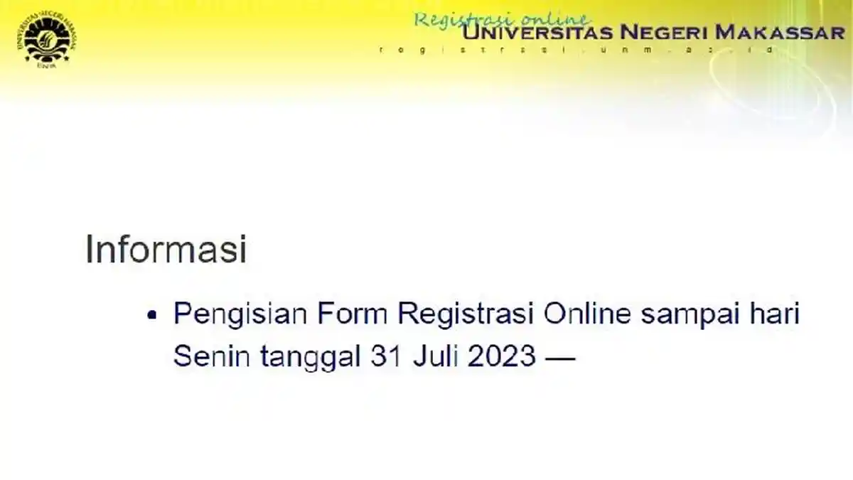 Cara Daftar Ulang UNM 2023 Jalur Mandiri, Login di registrasi.unm.ac.id