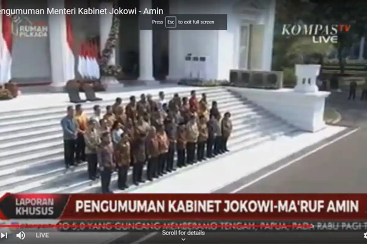 Ini Daftar Resmi Menteri Jokowi-Maruf, Bandingkan Dengan Bocoran Yang Beredar, Banyak Yang Tepat