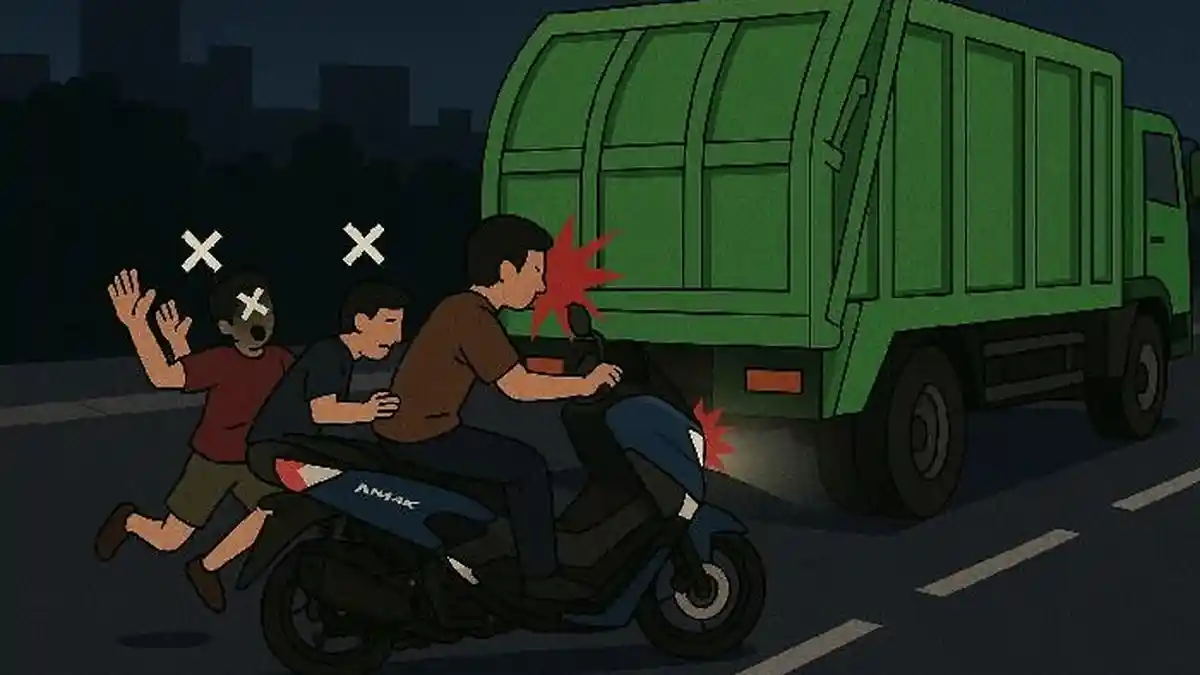 Kronologi 2 Pemuda Tewas Kecelakaan di Jalan Diponegoro Denpasar Bali, Tabrak Truk Sampah Parkir