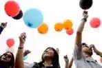 Lepas Balon Usai UN SMAN 1 Palembang