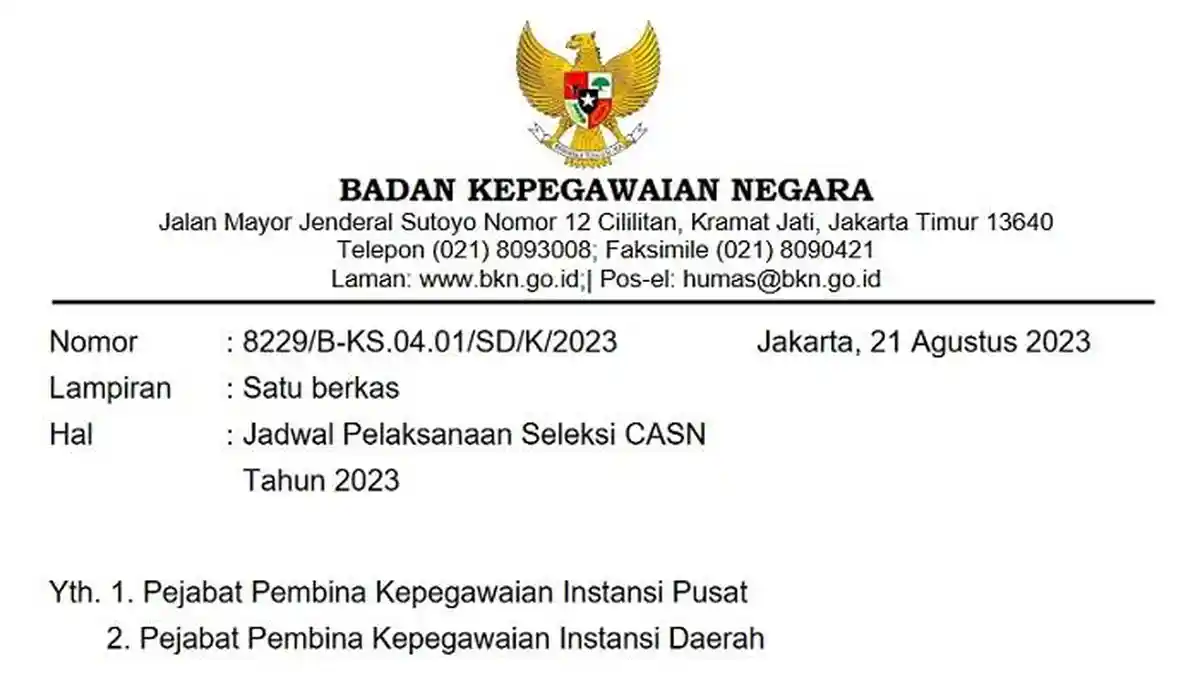 Jadwal Lengkap Seleksi CPNS dan PPPK 2023 dan Link Download Jadwal